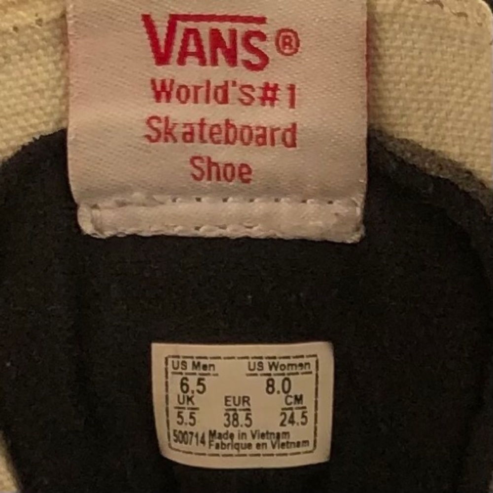 Vans Skateboard Black Shoes High Top Sz M 6.5 W 8 - Picture 9 of 11